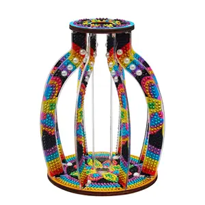 5D Diamond Painting Vase Kit, Rainbow Style Handmade Floral Arrangement Tool, DIY Diamond Art Kits for Adults, Suitable for Home Decor Gift