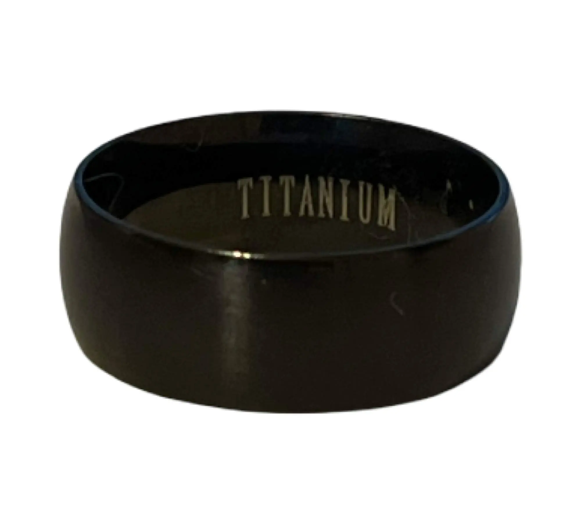 Titanium Black Titanium Rings - Simple Design with "TITANIUM" Engraving