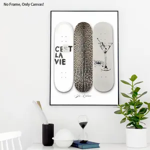 1Pc, Modern Style,Leopard Print Skateboard, Skateboard Wall Decoration, New York City Girl Patterns,Wall Art Furniture Decoration,Suitable For Living Rooms,Bedrooms,Home Decoration And Perfect Gifts