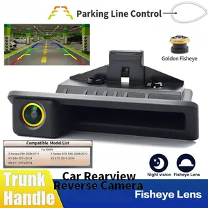 Car Rear View Camera Trunk Handle For BMW X1 X3 E39 E53 E82 E88 E84 E90 E91 E92 E93 E60 E61 E70 E71 E72 Backup Reverse Fisheye Lens Camera with Guide Parking Line - Trunk Handle Mount, Easy Installation