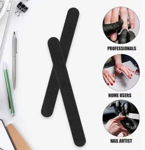 5pcs Professional Double-Sided Nail File Set | Grit Black Sanding Board Manicure Tools and Buffing Files, Washable, Suitable for Natural and Acrylic Nails, Salon Use, Synthetic Paper, Non-replaceable Sandblasted Surface
