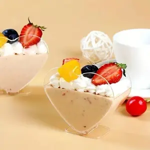 Clear Heart Shaped Dessert Cup, 30pcs Mini Serving Bowl for Appetizers and Snacks, Small Charcuterie Cups & Kitchenware for Home Party, Buffet, Wedding