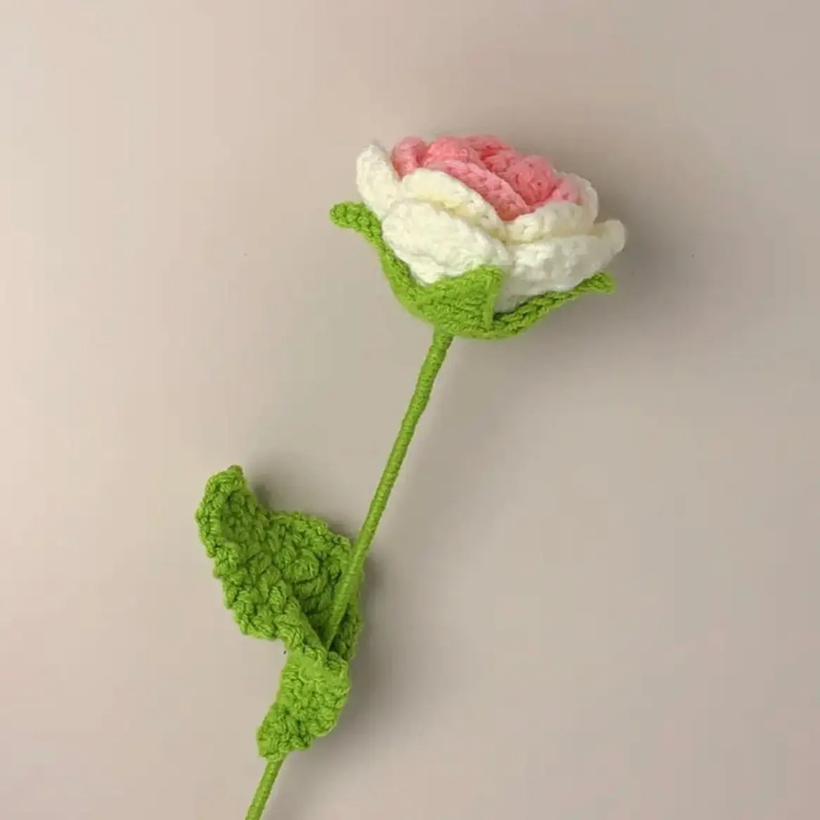 Crochet roses | Flower Home Knitted Rose Single Artificial Flower | | cute gift | girlfriend