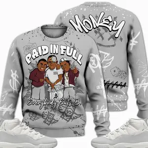 11 Grand Finale Sweatshirt, Grand Finale 11s Outfist Shirt, Money Paid In Full Outfits Streetwear Unisex Sneaker Matching Sweatshirt Clothes Fabric