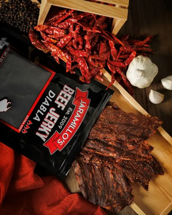 Spicy Diabla Dried Beef Jerky, Savory Dried Meat Snack for On-the-Go Munching