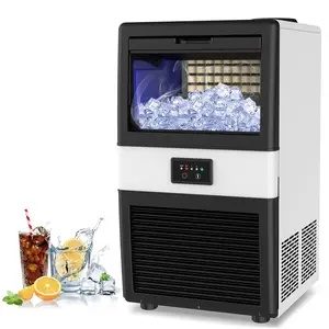 Commercial Ice Maker, 70LBS/24H Under Counter Ice Maker with 10LBS Ice Bin, 32 Ice Cubes/Cycle, 2 Water Inlet Modes, Self Clean, ETL & FDA for Bar, Office, Coffee Shop