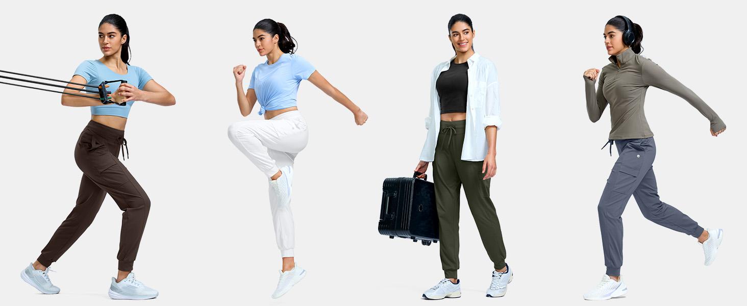 [Clearance] G GRADUAL Women's Buttery Soft High Waisted Joggers, Tapered Sweatpants with 4 Pockets for Lounge, Workout & Travel, Sweatpants For Women,travel essentials,camping essentials, Fitted, Full Length