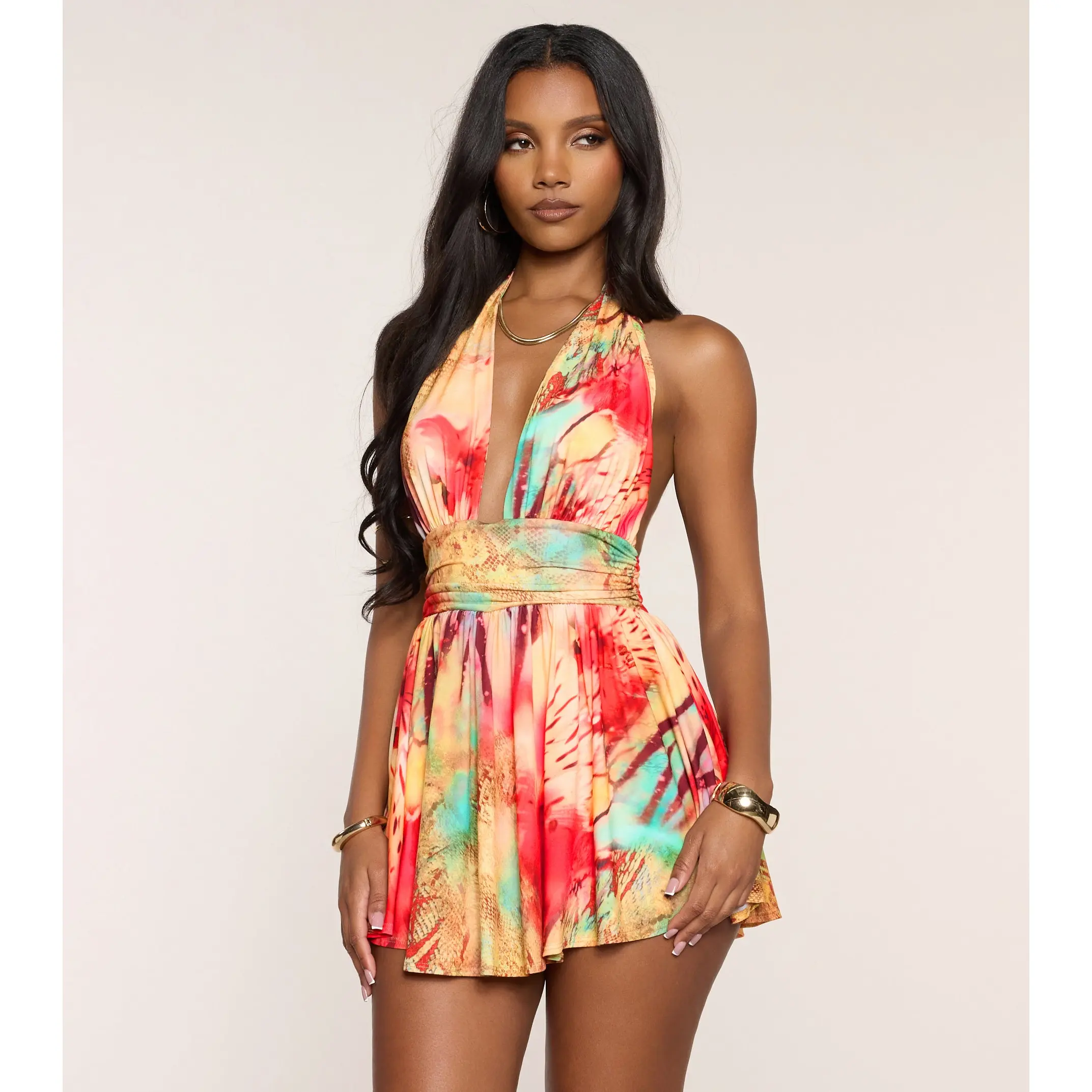Sunshine On Schedule Halter Romper