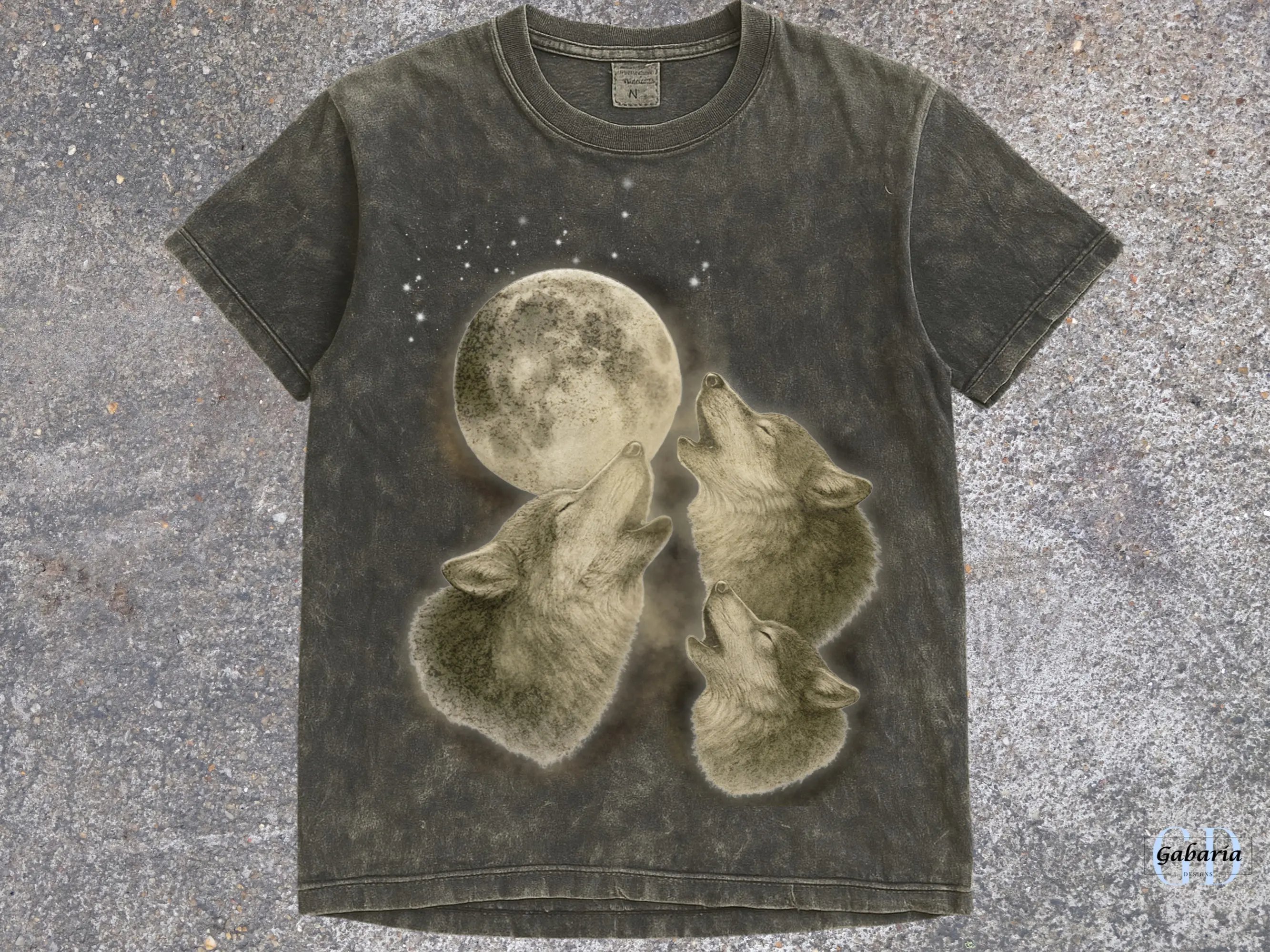 Howling Wolves Moon T-Shirt, Vintage Graphic Tee, Night Sky Wolf Graphic Tee, Comfort Colors Shirt, Three Wolves Moon Shirt, Vintage Grunge Wolves Shirt