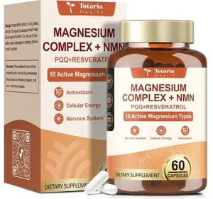 Magnesium Complex with NMN Supplement, NAD Supplements for Women Sleep & Relax, Boost NAD Levels, Cellular Energy & Anti-Aging, NMN NAD Resveratrol Supplement with PQQ, Non-GMO