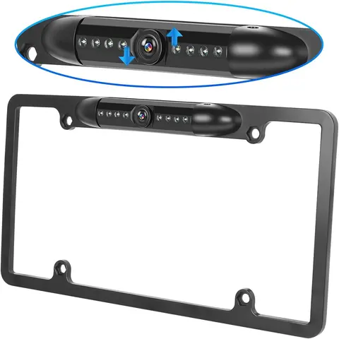 License Plate Backup Camera HD Night Vision Rear View Camera With 8 LEDs 170° Viewing Angle Waterproof Backup Rear Camera For Cars