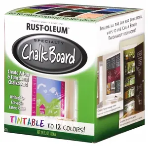 212 MAIN Rustoleum 1 Qt Chalkboard Tint Base Paint 243783, Wood-Suitable, Erasable Material Home Improvement Paint Supply, Converts Surface