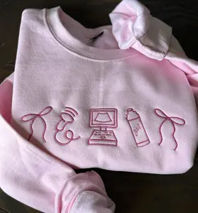 Embroidered Sonographer Sweatshirt, Ultrasound Tech Icons Crewneck, Cute Monographer Gift Pullover