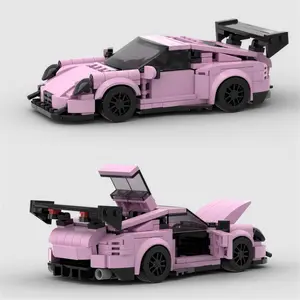 GTRS Car Racing Model Toy MOC Building Blocks Pink 911 GT Block Set for Collectors Only Small Particles Puzzle DIY