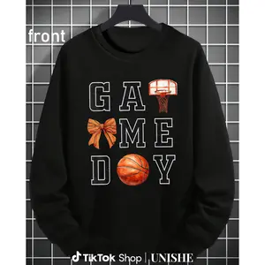 Unisex Vintage Basketball Mom Sweatshirt – Casual 100% Cotton Long Sleeve Tee