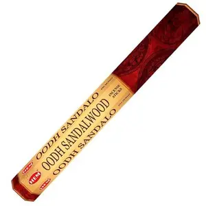 HEM Oodh Sandalwood Incense 20 Sticks - Incienso Oodh Sandalo-Sweet Woody Aroma for Relaxation & Spiritual Practices - 9 Inch Charcoal Base Incense Sticks