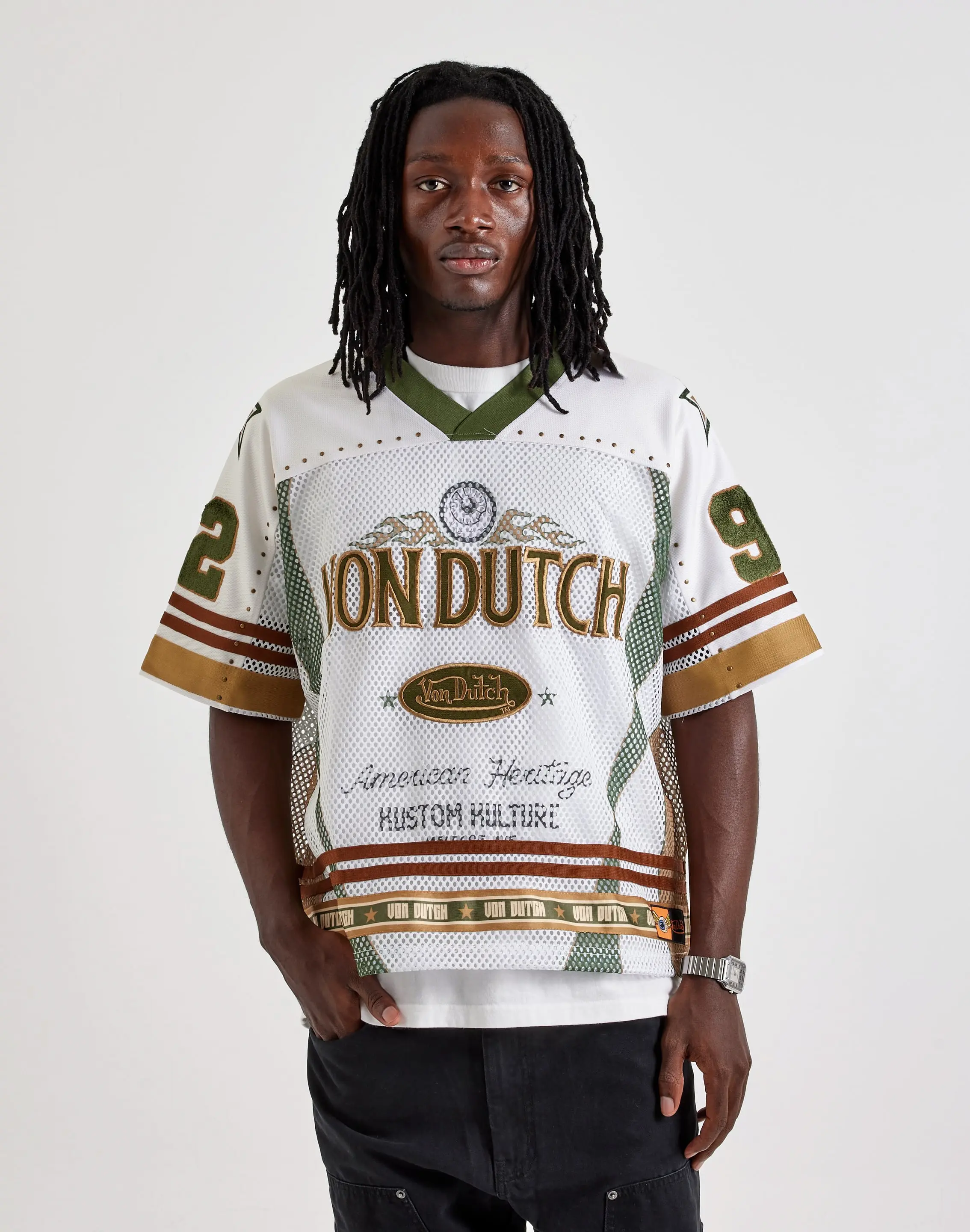 Mens Von Dutch Kustom Kulture Mesh Jersey