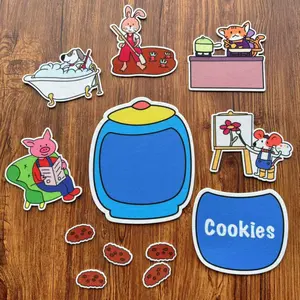 12pcs/set Who Stole the Cookies From the Cookie Jar Interactive Rhyme Book Toy, Learning Tool, Preschool Classroom Resources, Interactive Game, Learning Materials