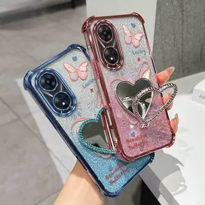 1 Piece Lucky Beautiful Butterfly Stylish Suitable For Oppo A58/A79 5G/A57/A78/A17/A60/A38/A18/A54/A16/A77/A77s/A54s/A57s/A57e/A16s Phone Case Cover With Flexible Finish Featuring Stylish And Stand For Daily Use Compatible With OPPO A78 4G