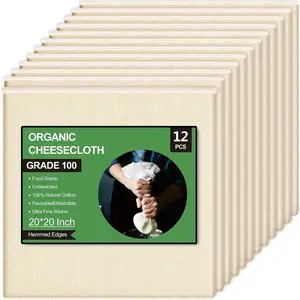 12 count  Cheese Cloths 20x20 Inch,  Grade 100 Cheesecloth for Straining, Unbleached  Muslin Cheesecloth for Cheese Making, Cooking, Baking, Juicing