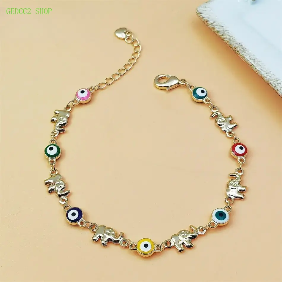 Women's Bohemian Elephant Chain Anklet with Beads, Personalized Vintage Beach Foot Jewelry, Red Drip-Oil Charm Accessory, Ethnic Handmade Piece for Daily Wear, Vacation Gift