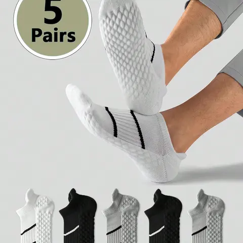 Unisex Striped Print Ankle Socks, Moisture Wicking Breathable Polyester Socks for All Seasons, Summer Outfits 2024, Athletic Running Socks for Men & Women