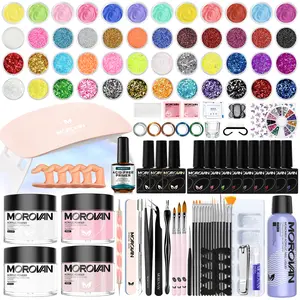 Morovan Blossom Series Acrylic Nail Kit for Beginners: With UV Light And Practice Finger - For Women Girl Salon-Quality