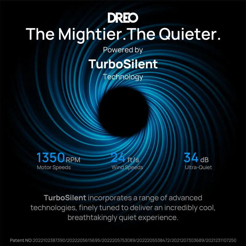 Dreo Tower Fan for Bedroom, 42 Inch Bladeless Fan, 24ft/s High Velocity, 6 Speeds, 4 Modes, 90° Oscillating with Remote, Large LED Display, 12H Timer, 34db Quiet Floor Fans for Home Living Room Office appliances device 2