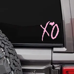 1pc "XO" Vinyl Car Sticker - Universal Car Sticker - Truck Car Decal - Available in Black, Silver & Pink, Decorative for Cars, Mirrors, Doors and Windows, with a Sweet & Trendy Style, Ideal for Car Decorators and Romance - lovers