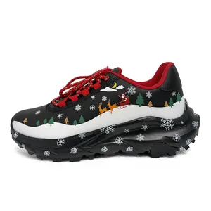Christmas Sneakers – Black/Red Styles | Santa, Reindeer & Snowflake Prints | Festive Holiday Footwear | Chunky Sole | Durable Upper | Christmas Gatherings & Casual Wear | Red/Black Colorways | Seasonal Fashion | Christmas Gifts & Daily Use