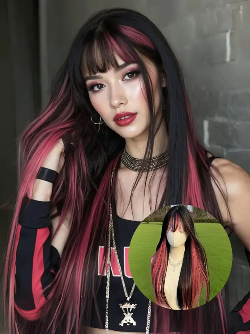 black hair with peekaboo wig - TikTok Shop display picture 2