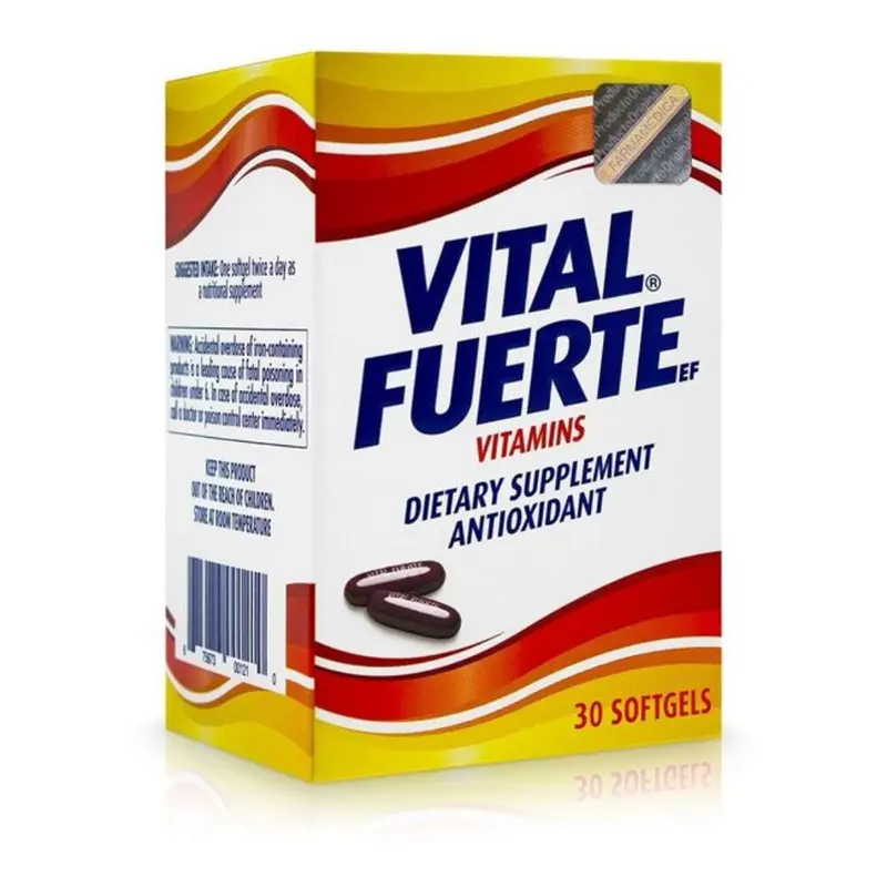 Vital Fuerte x30 Vitamins and Minerals Supplement, Antioxidant, 30 Softgels Capsules, Bottle Healthcare Dietary