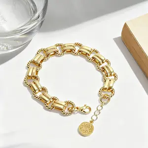 Thin Cuban link Bracelet Birthday Gift Retro Alloy Chain Bracelet Hip Hop Girl Fashion Jewelry Golden Trendy Jewellery Accessories for Women's Daily Wear Y2K Streetwear