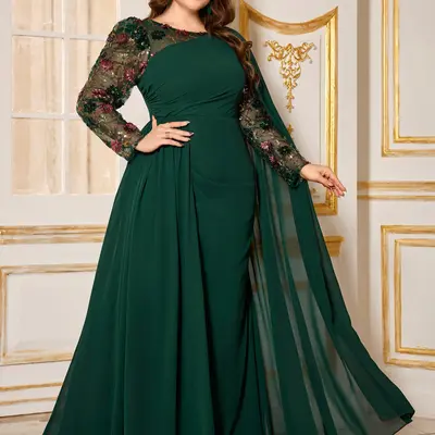 modest evening dresses plus size Formal Asymmetrical Bodice with Delicate Bow Luxury Olive Green Beaded A-Line