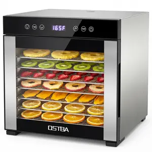 OSTBA Food Dehydrator with 8 Stainless Steel Trays, 95–165℉ Adjustable Temperature, 48H Digital Timer, 650W Food Dryer for Fruits, Vegetables, Jerky and Herbs