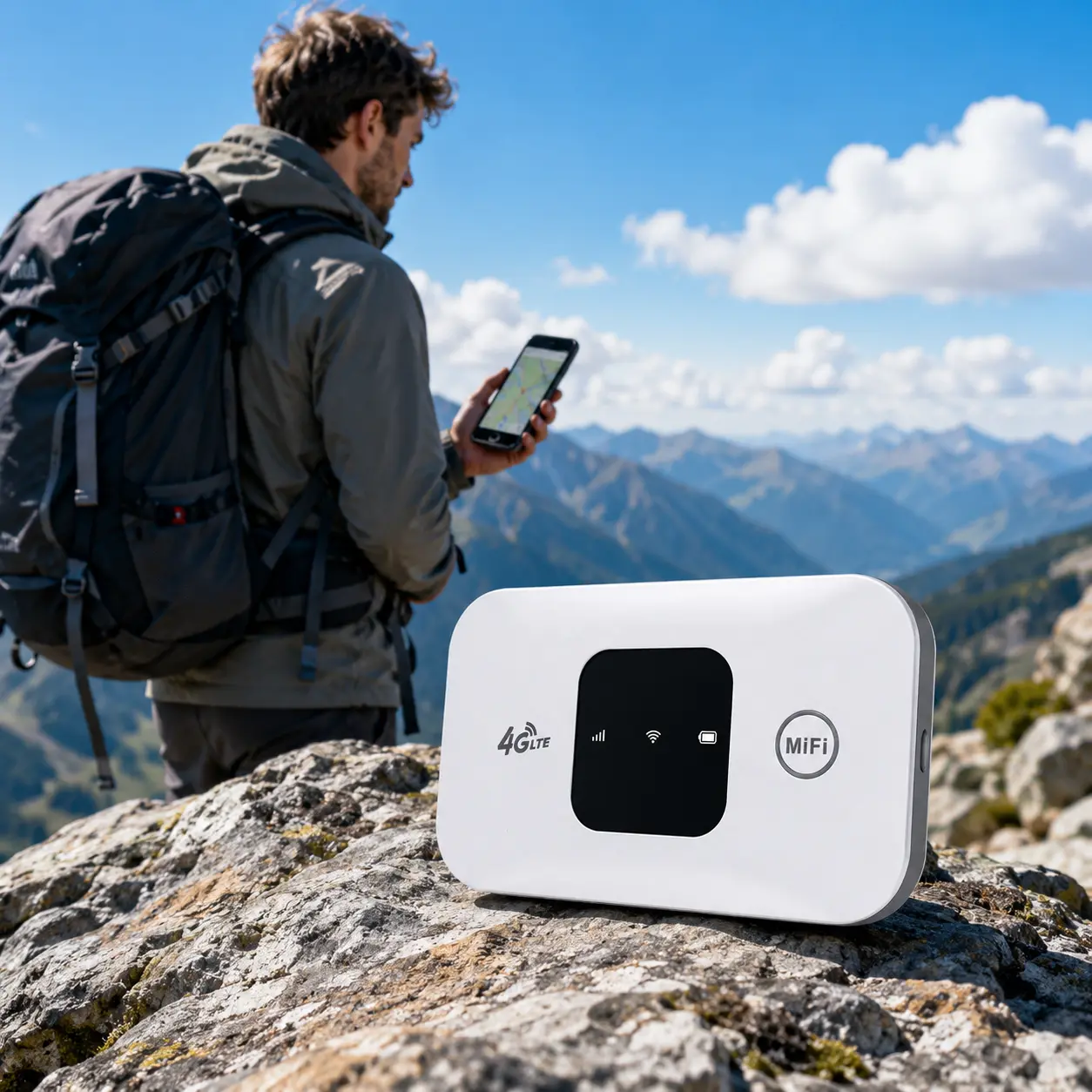 Portable 4G LTE Wireless WiFi Mobile Hotspot - White, take your WiFi with you and stay online anytime! SIM card-supported hotspot, high-speed 150Mbps, stable connection, 15-hour battery life, supports 10 devices