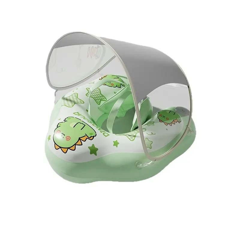 Swimming ring with sunshade, inflatable swim，press to inflate,outdoor pool children's inflatable PVC , With a sunshade，summer water    wings  play sun protection life ring, outdoor poolbeginner swimming inflatable ring, inflatable pool float swim