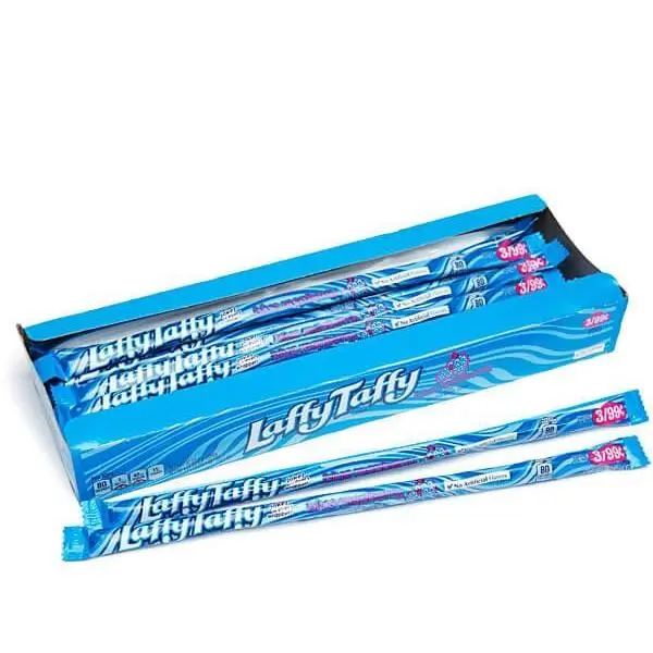 Laffy Taffy Blue Raspberry Rope 24 ct. - Sweet Soft and Chewy Candy with  Blue Raspberry Flavor - 24 Count Pack Snack Bonbon