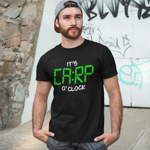 It’s Carp O’Clock T-Shirt – Funny Fishing Graphic Tee, Fisherman Gift Shirt, Outdoor Angler Humor Tee