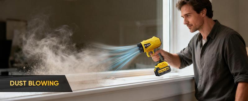 GEVEELIFE Turbo Jet Blower 200W Cordless Leaf Blower | 3 Nozzles + 2 Batteries | Super Powerful Airflow for Home & Garden/New year Gift