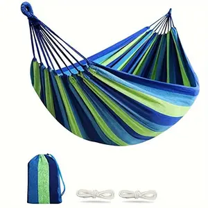 Camping single hammock, double hammock with carrying bag, portable travel outdoor,Color stripes