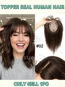 8-14 Inch Real Hair Hairline Topper Block, Secure and Non-Fall, Cover Hairs and Hair Seams Naturally, Natural Blend Hair Extension, Human Hair Extensions, Real Hair Extensions