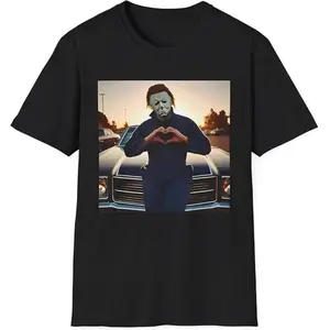 Michael Meyers Halloween Heart Hands Shirt, Michael Meyers Shirt, Horror Movie Shirt-- Vintage style Summer tee Give him/her a gift