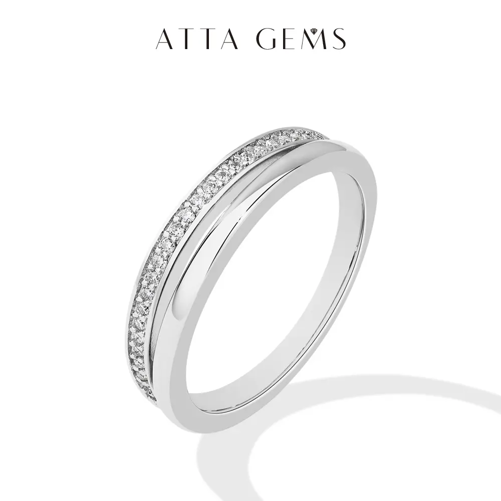 ATTAGEMS Elegant Lab-Created Round Cut D Color VVS1 Moissanite Ring - Unisex Engagement Wedding Band, Anniversary Gift with Included Box for Special Occasions (R318), Wedding Engagement Ring, Engagement Wedding Bands summerwins,summerwins
