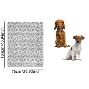 Large Paw Print Polyester Pet Blanket, 40.9 Inch Soft Warm Wool-Like Texture, Suitable for Dogs and Cats, Ideal for Napping, Travel, and Pet Care