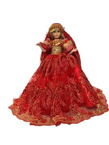 12" Porcelain doll Gipsy Dressed in Red and Gold