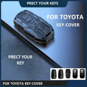 Toyota Nine-Generation Camry Car Key Cover, Car Key Protector, Car Key Holder, Rav4 Avalon Highlander Corolla Zinc Alloy Key Shell, Full Protection Keychain, Car Key Accessory