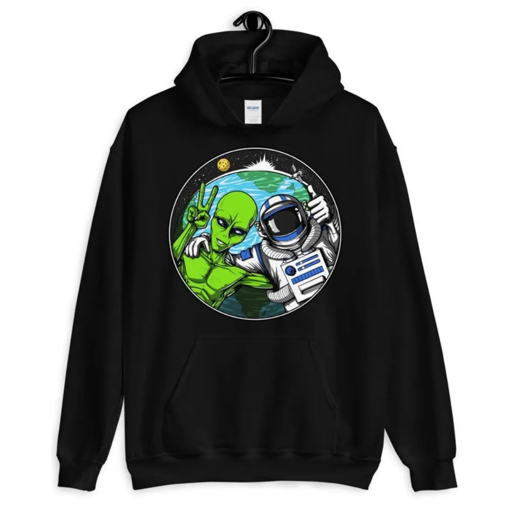 Space Alien Mens Hoodie - Astronaut Hoodie - Aliens Sweatshirt - Alien Clothing - Extraterrestrials Hoodie - Aliens Clothes - Alien Apparel Men's Fashion Hoodie Comfortable and Trendy Hooded Pullover Soft and Breathable Suitable for Autumn and Winter