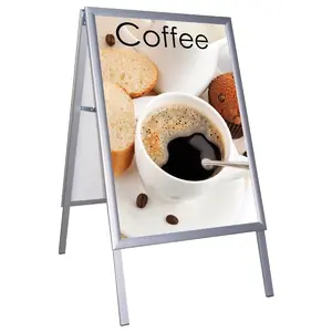 M&T Displays UAB3550N22X2000 Sandwich Board Sidewalk Sign Poster Menu Holder A-Frame Double Sided 22x28 Silver