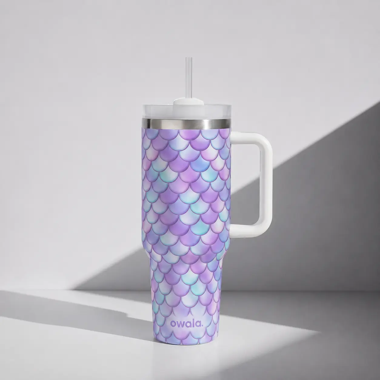 OWALA Mermaid Mega Mug 40oz - Vacuum Insulated Travel Mug with Straw Lid, Leakproof & Durable